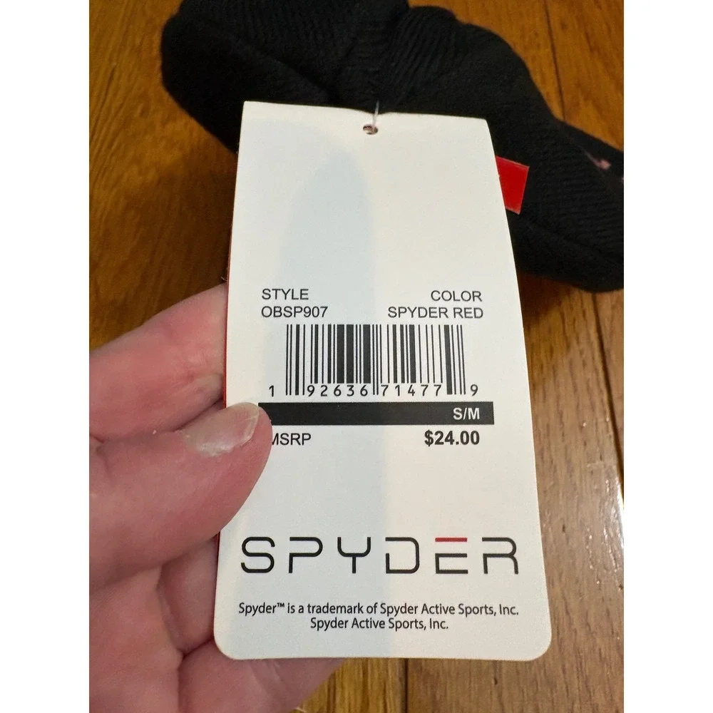 Spyder Kids Reversible Beanie Hat Black Red Logo Knit Winter Ski S/M OBSP907 NWT